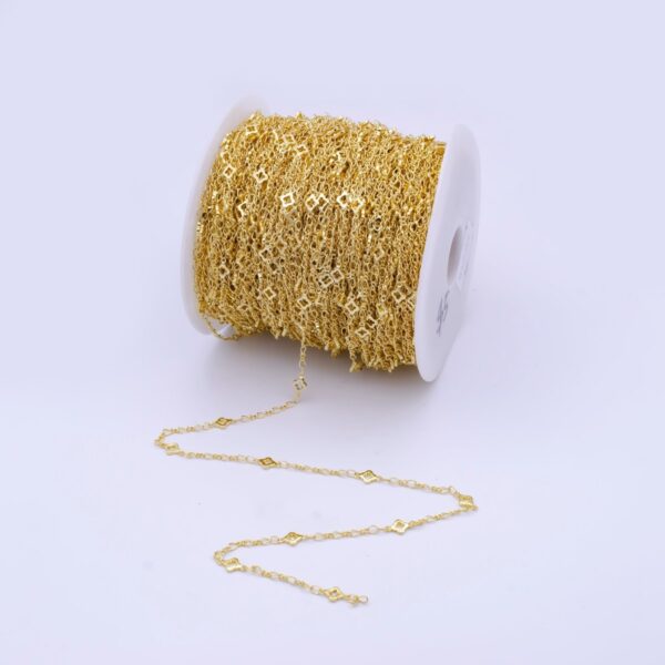 Dainty 24k Gold Filled Clover Chain by Yard Wholesale Gold Station Chain 5mm Clover Cable Chain for Jewelry Making | ROLL-791 (Copy)