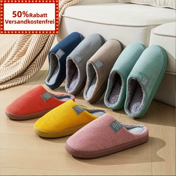 Gemütliche Fleece-Slipper für Herren und Damen - Weiche, warme, rutschfeste Gummisohle, maschinenwaschbar, erhältlich in verschiedenen Farben
