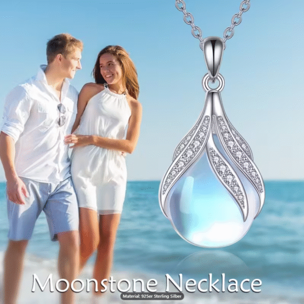 925 Sterlingsilber Anhänger mit Mondstein – Geburtstagsgeschenk für Frauen und Männer, perfekt zum Erntedankfest