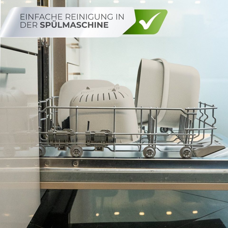 YourCasa Biomülleimer YourCasa® Biomülleimer Küche - Komposteimer für alltäglichen Biomüll, Mit Sieb, Spülmaschinenfest (5)