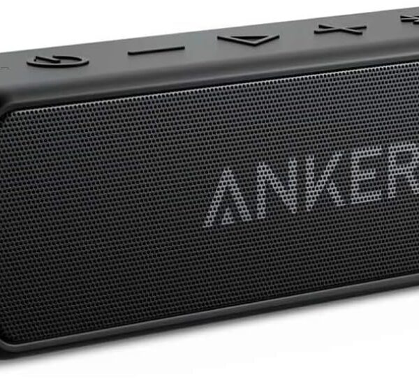 Anker SoundCore 2 Bluetooth Lautsprecher, Fantastischer Sound, Enormer Bass mit Dualen Bass-Treibern, 24h Akku, Verbesserter IPX7 Wasserschutz, Kabelloser Lautsprecher für iPhone, galaxy usw.(Schwarz)