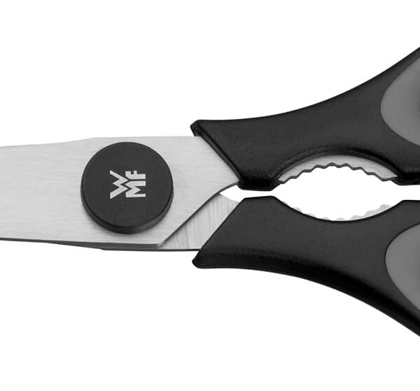 WMF Touch Küchenschere 21 cm, Haushaltsschere mit Sägeschliff, Schere Küche, Cromargan Edelstahl, Softgriff, schwarz