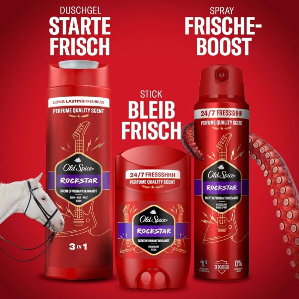 Old Spice Captain Deostick für Männer 85 ml, 24/7 Frischhh bei täglicher Anwendung, langanhaltender Duft in Parfumqualität, Schutz vor Gerüchen, Ohne Aluminiumsalze, unsichtbar auf Schwarz und Weiß