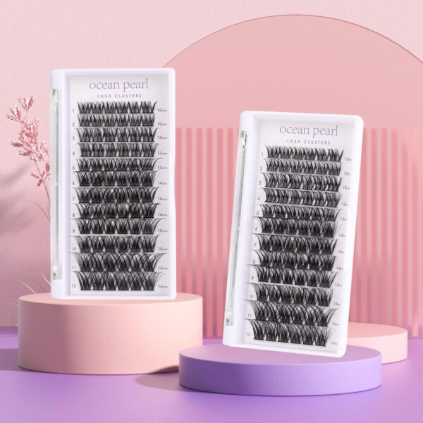 Wimpern Extensions 120 Büschel DIY Lash Extension Set Einzelne Wimpern mit Wimpernkleber und Pinzette für Anfänger Wimpernverlängerung zu Hause Individual Lashes 10-16mm C/D Curl - OP01