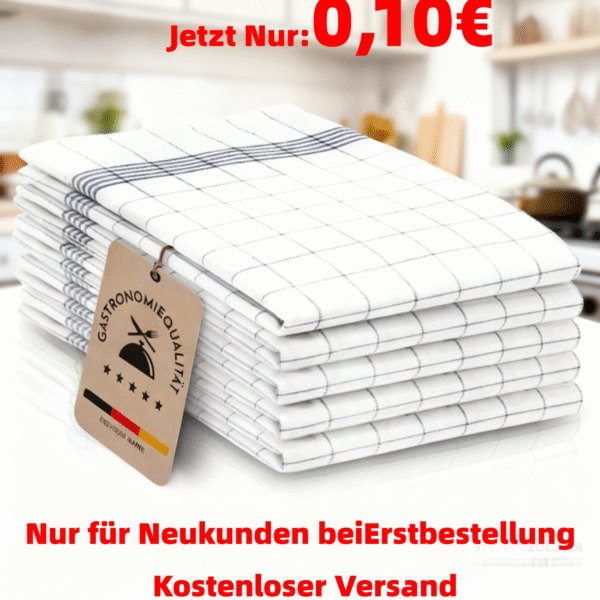 ZOLLNER 5er Set Geschirrtücher Baumwolle in 50x70 cm - super saugstarke und langlebige Küchentücher - waschbar bis 95°C – in grau weiß kariert - Gastronomiequalität - Oeko Tex® Zertifiziert