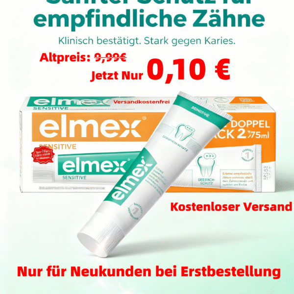 elmex Zahnpasta Sensitive 3x 75ml – sanfte Zahnreinigung und Schutz für schmerzempfindliche Zähne – klinisch bestätigt für starke Zähne und gegen Karies