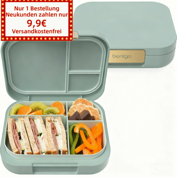 Bentgo Modern – auslaufsichere Bento-Lunchbox für Erwachsene, Jugendliche und größere Appetite; wiederverwendbarer BPA-freier Mahlzeiten-Vorbereitungsbehälter mit 3 oder 4 Fächern,