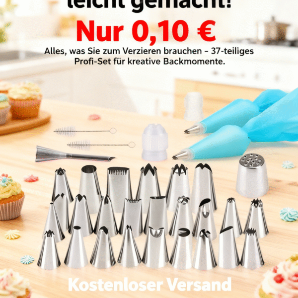 Spritzbeutel mit Tüllen 37 Teiliges, Nifogo Spritztüllen Set Edelstahl, Torten Zubehör mit Spritztüllen, Silikon Spritzbeutel für Cupcakes Torten Dekorieren Kuchen