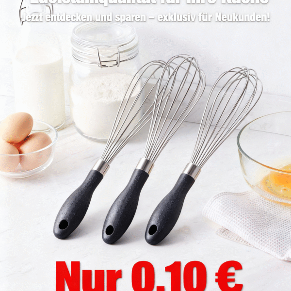 Basics SchneebesenSet aus Edelstahl, 3 Stück, Grau