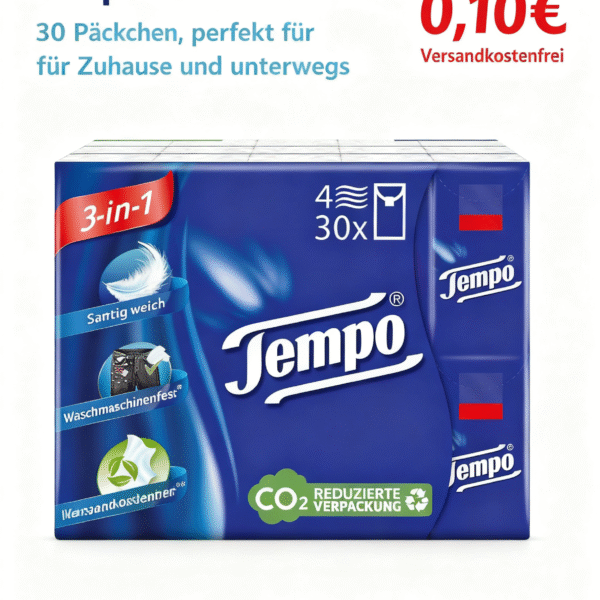 Tempo Taschentücher Cotton Touch, 30 Päckchen