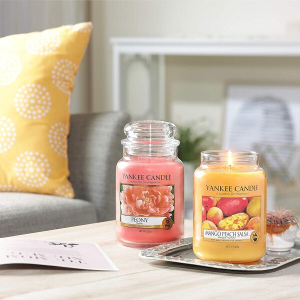 Yankee Candle Duftkerze im Glas (groß) | Mango Peach Salsa | Brenndauer bis zu 150 Stunden | Perfekt zum Muttertag | Geschenke für Frauen